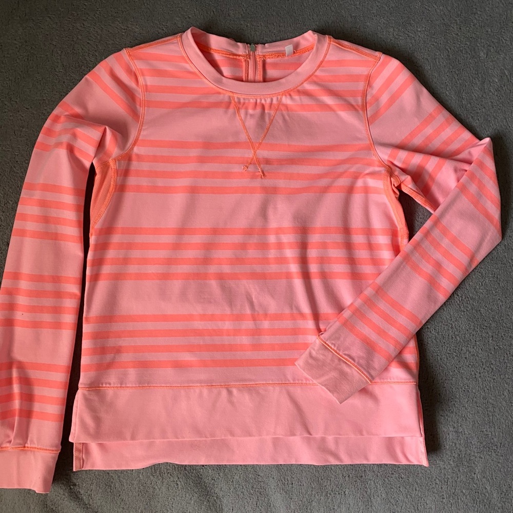 Lululemon Running Crewneck- Coral striped